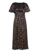 Ingrid Inu Sat Drape Midi Dres Polvipituinen Mekko Multi/patterned Fre...