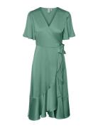 Yasthea 2/4 Midi Wrap Dress S. Noos Polvipituinen Mekko Green YAS