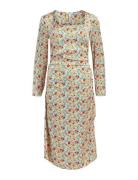 Objjabin L/S Slim Dress 126 Polvipituinen Mekko Multi/patterned Object