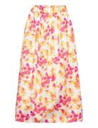 Slfdorita Hw Aop Midi Skirt B Pitkä Hame Orange Selected Femme