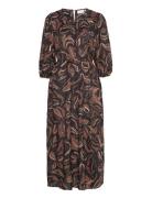 Kadorita Dress Polvipituinen Mekko Brown Kaffe