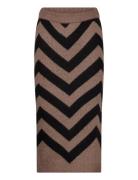 Yaskavalli Hw Midi Knit Skirt S. Polvipituinen Hame Brown YAS