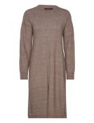 Vmphillis Ls O-Neck Slit Dress Ga Boo Polvipituinen Mekko Brown Vero M...