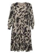 Kcfiona Dress Polvipituinen Mekko Grey Kaffe Curve