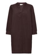 Kalina Dress Polvipituinen Mekko Brown Kaffe