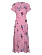 Eugie Delph Drape V Neck Dress Polvipituinen Mekko Pink French Connect...