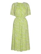 Large Zebra Midi Drs Polvipituinen Mekko Green Michael Kors