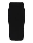 Yasassi Hw Midi Knit Skirt S. Noos Polvipituinen Hame Black YAS