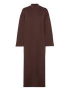 Slfjane Ls Ankle Dress Polvipituinen Mekko Brown Selected Femme