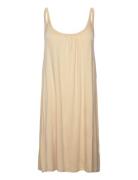 Jo Strap Dress Polvipituinen Mekko Beige Basic Apparel