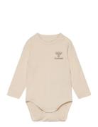 Hmlmino Body L/S Pitkähihainen Body Beige Hummel