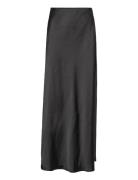 Satin Maxi Skirt Pitkä Hame Black Gina Tricot