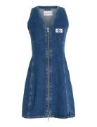 Zip Through Sleeveless Dress Lyhyt Mekko Blue Calvin Klein Jeans