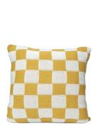 C/C 50X50 Knitted Check Yellow Home Textiles Cushions & Blankets Cushi...