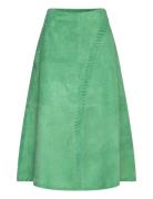 Nalyh Suede Skirt Polvipituinen Hame Green Hosbjerg