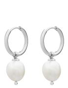 Pearl Hoop Korvakoru Korut Silver Bud To Rose