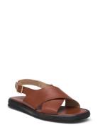 Sandals - Flat Matalapohjaiset Sandaalit Brown ANGULUS