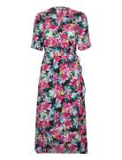 Onlleah S/S Wrap Midi Dress Ex Ptm Polvipituinen Mekko Pink ONLY