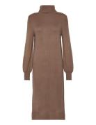 Visara L/S Rollneck Midi Dres/Bf/Ka Polvipituinen Mekko Brown Vila