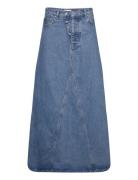 Overdyed Cutline Denim Pitkä Hame Blue Ganni