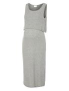 Mlbrynja June S/L Jrs Midi Dress 2F Polvipituinen Mekko Grey Mamalicio...