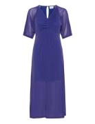 Vienna Midi Dress Polvipituinen Mekko Blue Noella