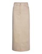 Slvisti Denim Skirt Polvipituinen Hame Beige Soaked In Luxury