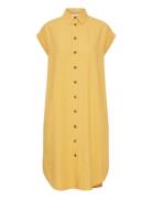 Byfalakka Ss Shirt Dress - Light Wo Polvipituinen Mekko Yellow B.young