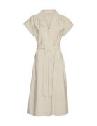 Mschgianara Benina Ss Dress Polvipituinen Mekko Cream MSCH Copenhagen