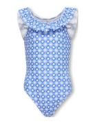 Kmgmaja Frill Swimsuit Acc Uimapuku Uima-asut Blue Kids Only