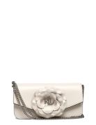 Flower-Trim Leather Sawyer Medium Bag Bags Crossbody Bags Cream Lauren...