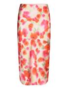 Vidinna Hw Printed Skirt /5 Polvipituinen Hame Pink Vila