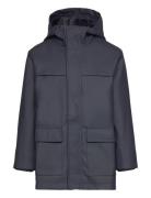 Hooded Parka With Pocket Parka Takki Blue Mango