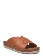 Sl Vivian Pu Leather Cognac Matalapohjaiset Sandaalit Brown Scholl