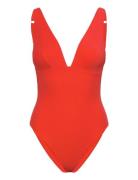 Plunge Swimsuit Uimapuku Uima-asut Orange Understatement Underwear