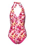 Haiti Halterneck Swimsuit Uimapuku Uima-asut Pink Abecita