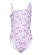 Floral Print Swimsuit Uimapuku Uima-asut Purple Mango