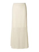 Slfagny Hw Long Knit Skirt Pitkä Hame Cream Selected Femme