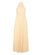 Fionne Pleated Gown Maksimekko Juhlamekko Yellow Bubbleroom