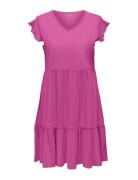 Carmay Life Cap Sl Frill Dress Jrs Noos Lyhyt Mekko Pink ONLY Carmakom...