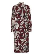 Savannah Twisted Neck Detail Midi Dress Polvipituinen Mekko Brown Mali...