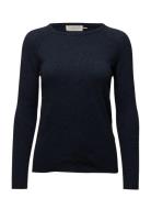 Rwlaica Cashmere Ls O-Neck Raglan P Tops Knitwear Jumpers Blue Rosemun...