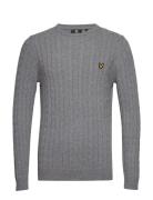 Cable Jumper Tops Knitwear Round Necks Grey Lyle & Scott