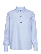 Fqflynn-Sh Tops Shirts Long-sleeved Blue FREE/QUENT