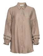 Aviecr Shirt Tops Shirts Long-sleeved Beige Cream