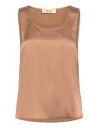 Mmastrid Silk Tank Top Tops T-shirts & Tops Sleeveless Brown MOS MOSH