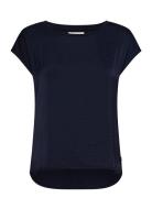 Top Natalie Color Tops T-shirts & Tops Short-sleeved Navy Lindex