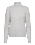 Crtammy Rollneck Tops Knitwear Turtleneck Grey Cream