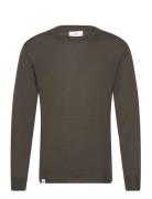 Merino Knit Tops Knitwear Round Necks Khaki Green Makia