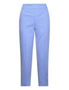 Kasakura Hw Cropped Pants Bottoms Trousers Straight Leg Blue Kaffe